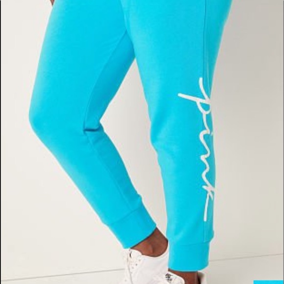 Vs pink crop crew skinny jogger short sleeve tee Neon scuba script logo - Picture 8 of 15